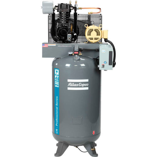 Atlas Copco CR7.5-TS-80GV-460V 3PH-PS 7.5HP Two-Stage Vertical Compressor - 175 PSI - 460 Volts