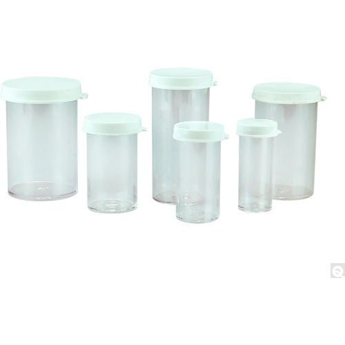 Qorpak® 16 x 56mm 3 dram Clear PS Snap Cap Vial with 22mm White PP Linerless Snap Cap, 144PK