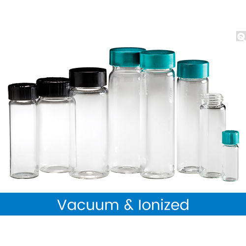 Qorpak® 27.25 x 57.5mm 5 dram Glass Vial w/24-400 Green Thermoset Cap,Vacuum, 144PK