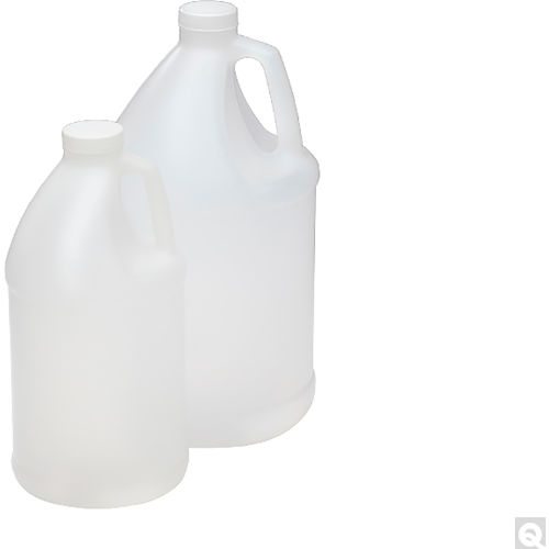 Qorpak&#174; 128oz Natural HDPE Handled Round Jug with 38-400 White PP PE Foam Lined Cap, 4PK