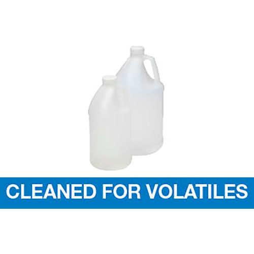 Qorpak® 128oz Natural HDPE Handled Round w/38-400 White PP SturdeeSeal PE Foam Cap, Cleaned-4PK