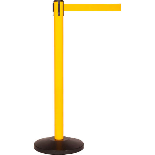 SafetyMaster 450 Retractable Belt Barrier, 40" Yellow Post, 11' Yellow Belt - Pkg Qty 2