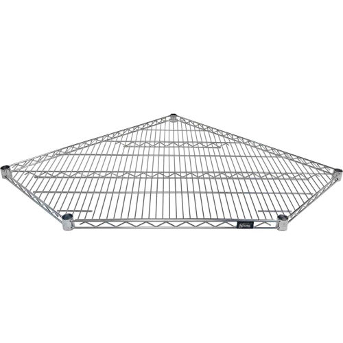 Quantum Corner Wire Shelf, 36"W x 18"D, Chrome, All Welded