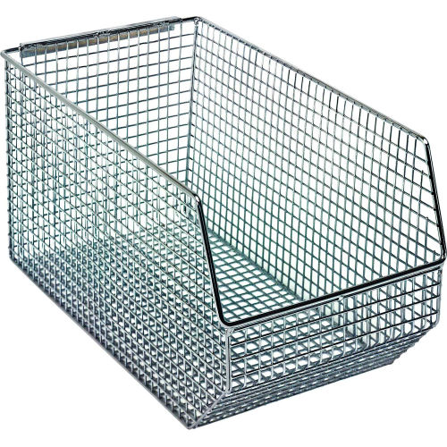 Quantum Chrome Wire Mesh Bin QMB540C 8"W x 141/2"D x 7"H Pkg Qty 10