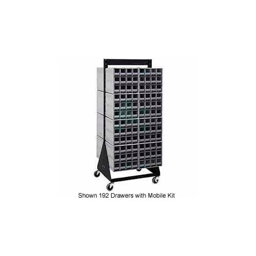 Quantum QIC-224-64 24&quot;H Double Sided Floor Stand with 48 Gray Drawer Interlocking Storage Cabinet