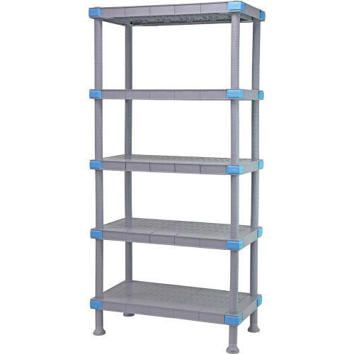 Quantum Millenia™ Shelving Unit 48"W X 18"D X 50"H, 5 Solid Shelves