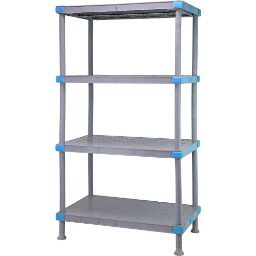 Quantum Millenia™ Shelving Unit 60"W X 21"D X 62"H, 4 Solid Shelves