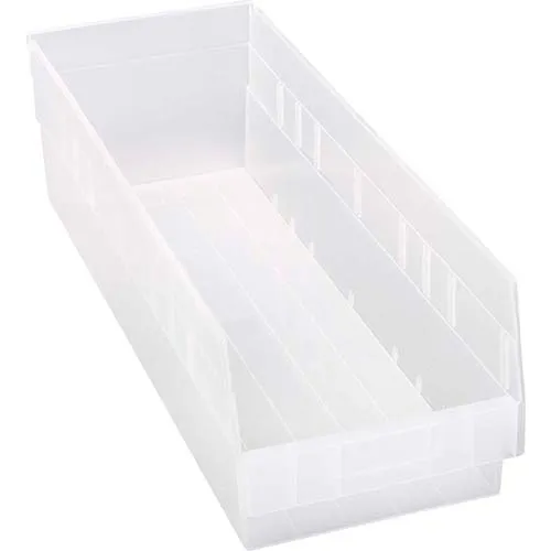Plastic Nesting Storage Shelf Bin QSB214 83/8"W x 235/8"L x 6"H Clear