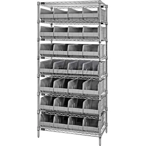 Quantum - Stackable Shelf Bin Wire Shelving.