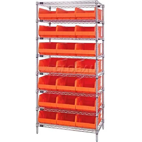 Quantum - Stackable Shelf Bin Wire Shelving.