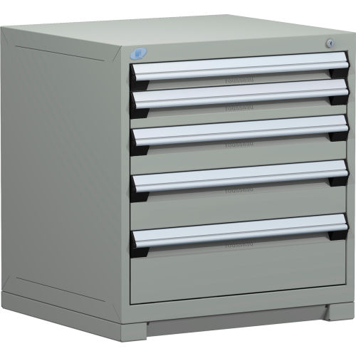 Rousseau Metal Heavy Duty Modular Drawer Cabinet 5 Drawer Bench High 30"W - Light Gray