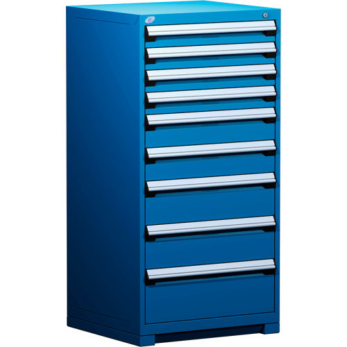Rousseau Metal Heavy Duty Modular Drawer Cabinet 9 Drawer Full Height 30"W - Avalanche Blue