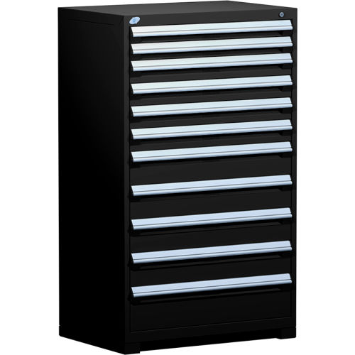Rousseau Metal Heavy Duty Modular Drawer Cabinet 11 Drawer Full Height 36"W - Black