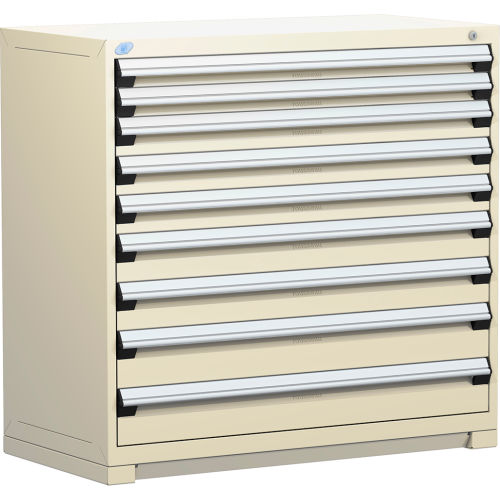 Rousseau Metal Heavy Duty Modular Drawer Cabinet 9 Drawer Counter High 48"W - Beige