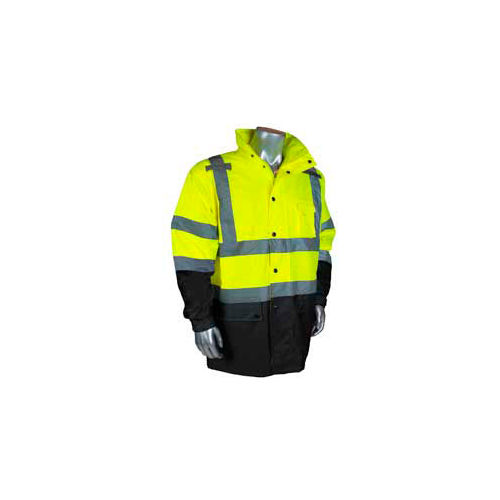 Radians RW30-3Z1Y General Purpose Rain Jacket, Hi-Viz Lime, 2XL