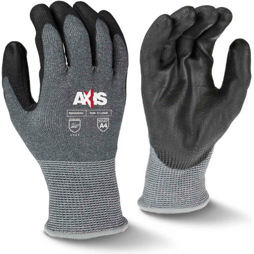Radians&#174; RWG560XL Axis&#8482; Cut Resistant Polyurethane Palm Gloves, Gray/ Black, XL, 1 Pair - Pkg Qty 12