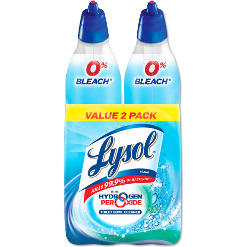 Lysol Toilet Bowl Cleaner with Hydrogen Peroxide, Cool Spring Breeze, 24 oz. Bottle, 2/Pack