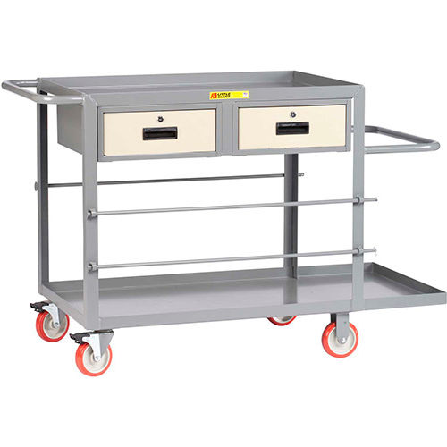 Little Giant&#174; Wire Reel Electrician's Cart, 24"x48", 2 Drawers