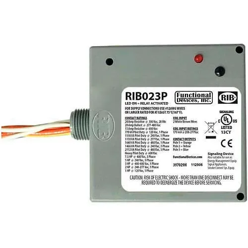 RIB® Enclosed Power Relay RIB023P, 20A, 3PST, 208-277VAC