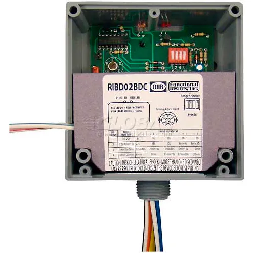 RIB® Dry Contact Input Relay RIBD02BDC, Enclosed, Time Delay, 208 ...