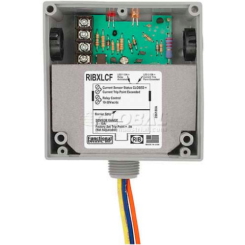 RIB&#174; Enclosed Internal AC Sensor W/Relay RIBXLCF, Fixed, 10A, SPDT, 10-30VAC/DC