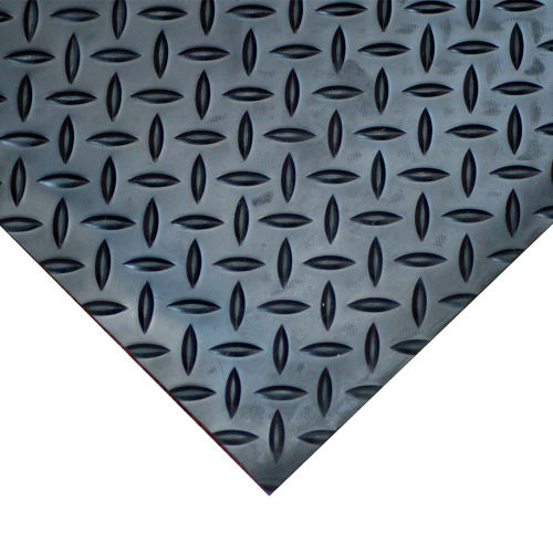 Goodyear Diamond-Plate Rubber Floor Mat 3.5mm Thick 3' x 10' Black