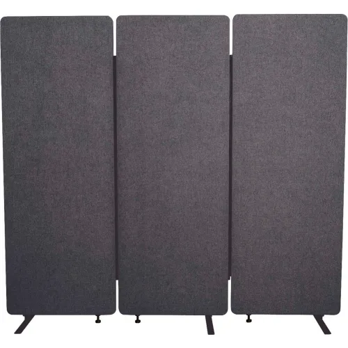 Luxor Reclaim Acoustic Room Dividers - 3 Pack - Slate Gray