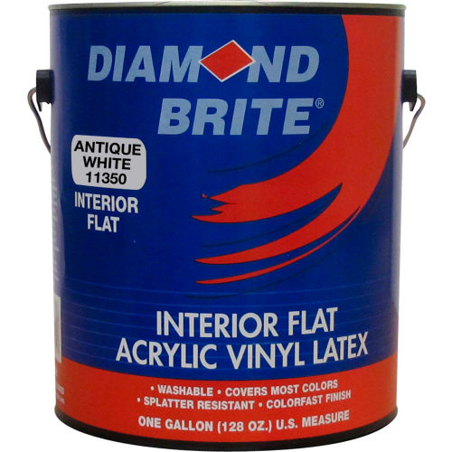 Diamond Brite Interior Flat Latex Enamel Paint, Antique White Gallon Pail 1/Case 113501