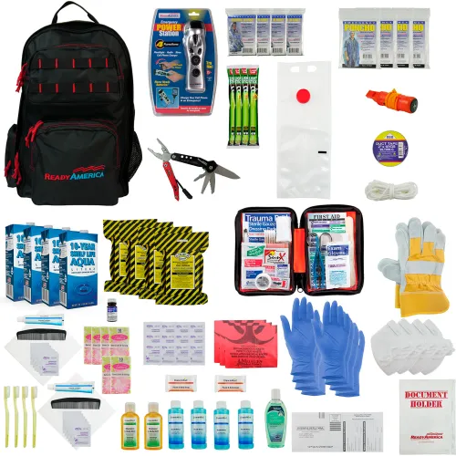 Ready America® 3 Day Professional Emergency Kit, 4 Person Backpack, 66 ...