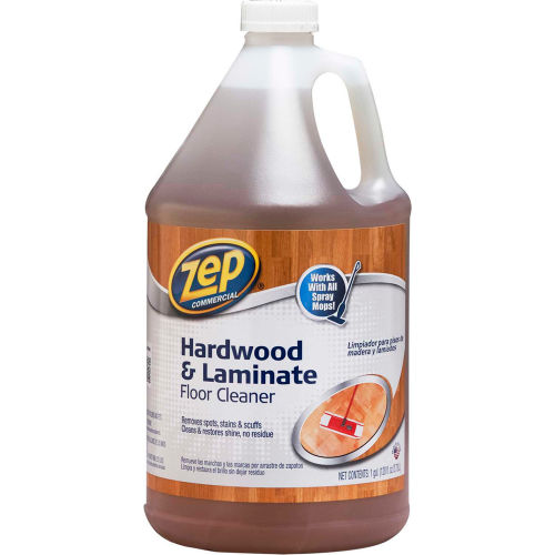 ZepĀ® Hardwood & Laminate Floor Cleaner, Gallon Bottle, 4 Bottles - ZUHLF128