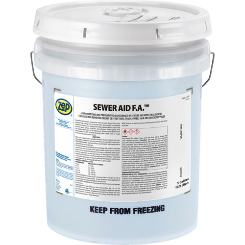 Zep Sewer Aid F.A.™ Alkaline Drain Opener, 40 Lb. Pail