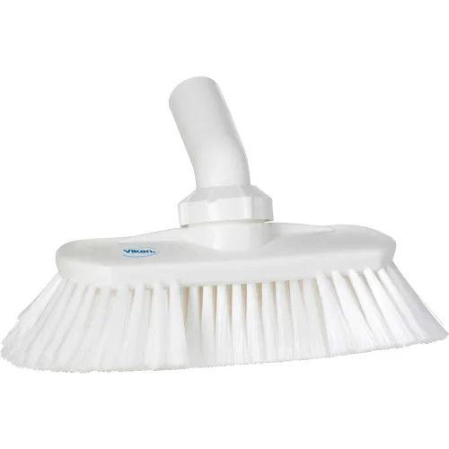 Vikan 70675 Waterfed Washing Brush w/ Angle Adjustment- Soft/Split, White