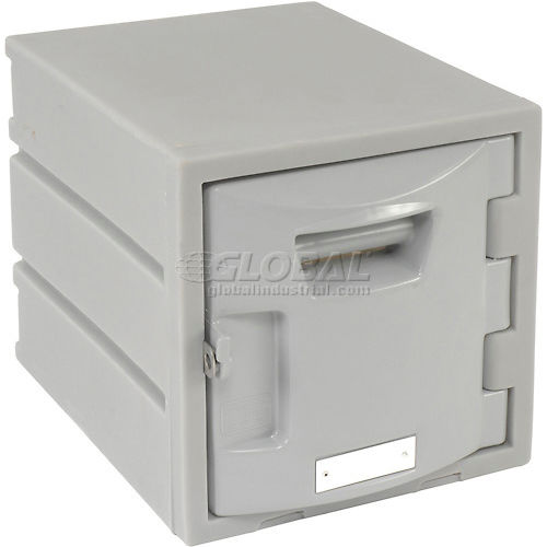 6 Tier Plastic Lockers - Flat Top 12 X 15 X 12 Gray