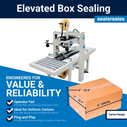Sealer Sales CS SemiAutomatic Adjustable Case Sealer, Top & Bottom