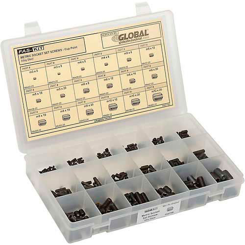 Socket Set Screws, Cup Point, Alloy Steel, 12 Items, 550 Pieces