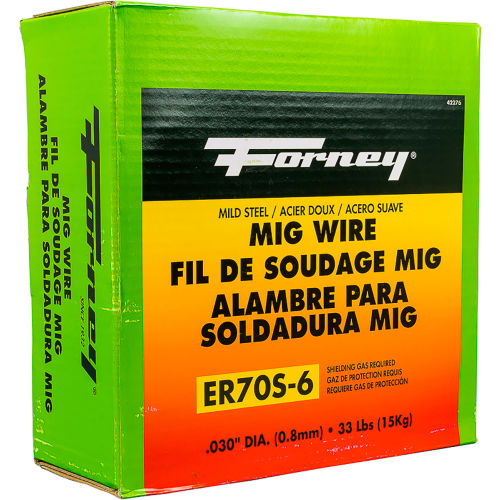 Forney® ER70S-6 Mild Steel Solid MIG Welding Wire - .030" - 33 LBS. Spool