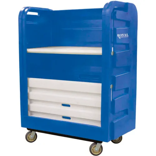 Royal Basket Trucks® Bulk Turnabout Truck, 48 Cu Ft, Blue, Plastic