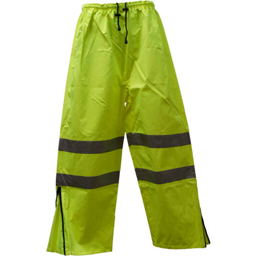 Petra Roc Waterproof Drawstring Pants, ANSI Class E, 300D Oxford/PU Coating, Lime, 3XL
