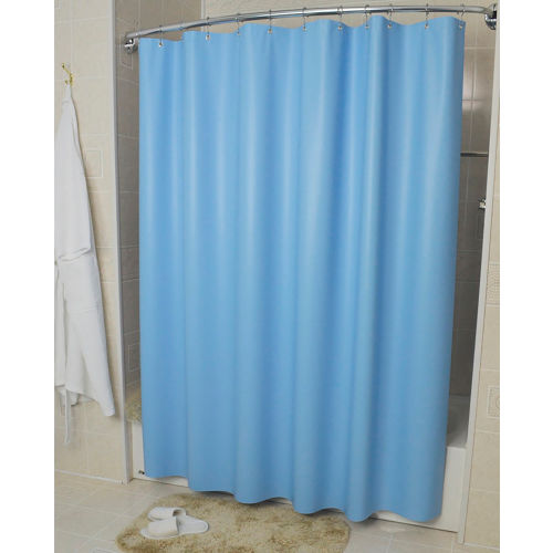 R&R Textile 72&quot; x 72&quot; Vinyl Shower Curtain - Blue Pebble Embossed - 10 Gauge - 12 per Pack