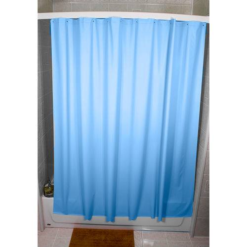 R&R Textile 72&quot; x 72&quot; Vinyl Shower Curtain - Blue Taffeta Embossed - 6 Gauge - 12 per Pack