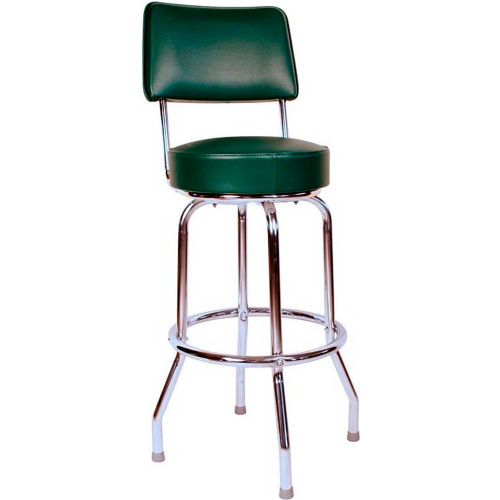Richardson Seating Swivel Barstool with Backrest - 30&quot;H - Green