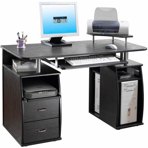 techni mobili dual complete computer workstation desk with storage