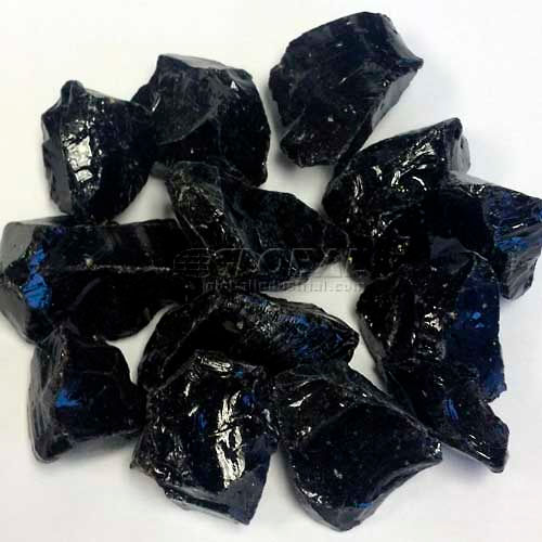 Hiland Fire Glass RGLASS-BLK 1/2&quot; to 1&quot; Dia. Recycled Black 10 Lbs