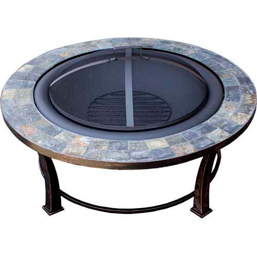Hiland Fire Pit YFP-51216 Wood Burning 40" Round Slate