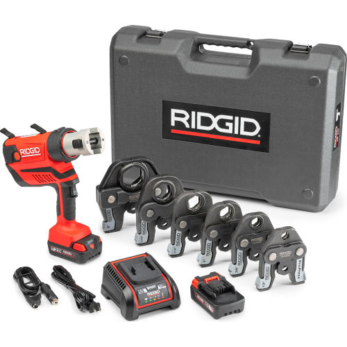 Ridgid 43358 RP 340 Battery Press Tool Kit w/Propress Jaws
																			