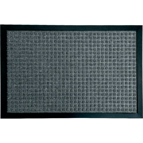 Rubber-Cal Nottingham Entrance Mat 3/8" Thick 1.5' x 2' Charcoal