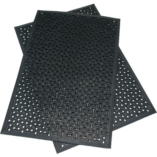 Rubber-Cal Dura-Scraper Entrance Mat 3/8" Thick 2' x 3' Black