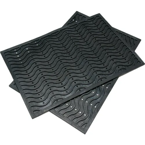 Rubber-Cal Dura-Scraper Drainage Commercial Rubber Door Mat - Black 36
