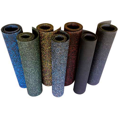 Rubber-Cal Elephant Bark Rubber Flooring Rolls 3/8" Thick 4' x 10' Red Dot