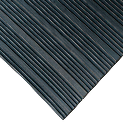 Rubber-Cal Composite Rib Corrugated Rubber Runner 1/8" Thick 4' x 10' Black